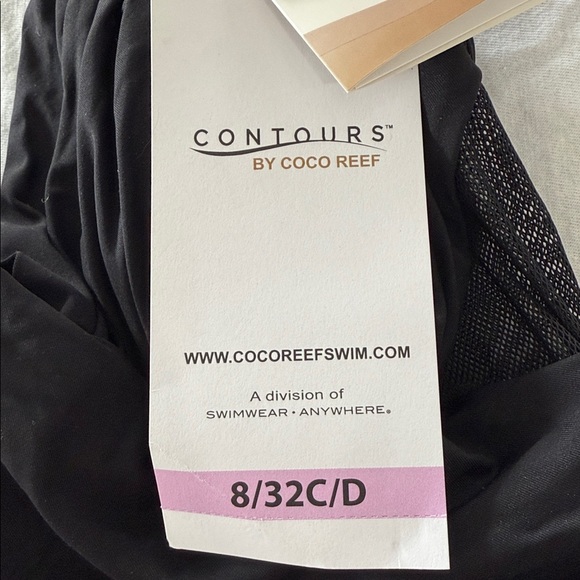 Contours by Coco Reef Shapemaker Black One Piece Swimsuit Size 8/32C/D NWT - Picture 3 of 16